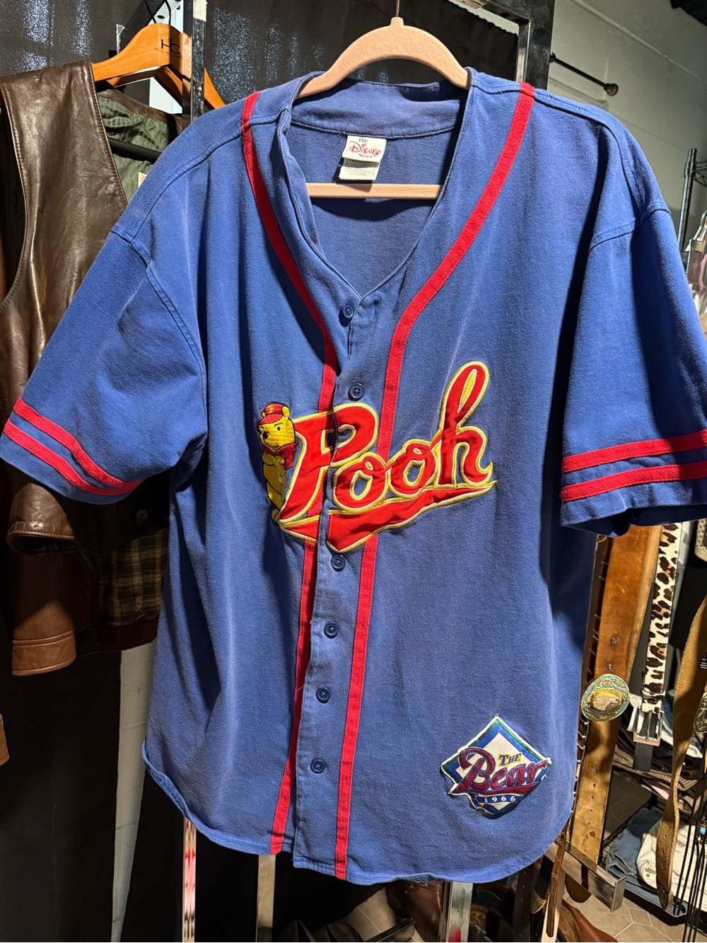 90’s Disney women’s ' Pooh Blue & Red Baseball Tee Jersey